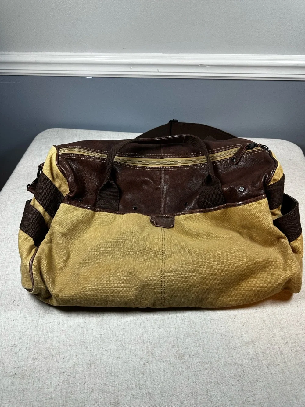 Fossil Large Cargo Duffel Canvas Leather